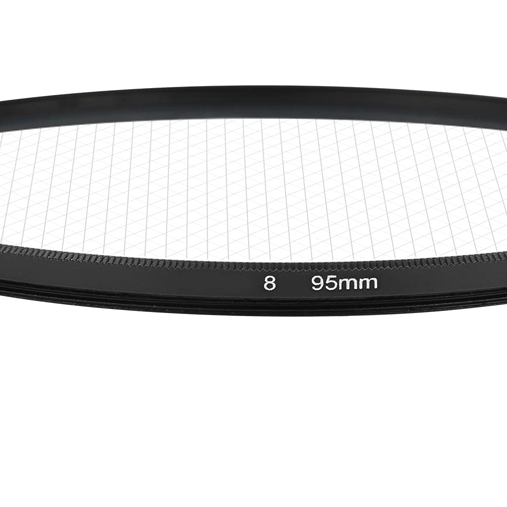 Filtro a stella a 8 linee per obiettivi da 95 mm, vetro ottico antigraffio per matrimoni, fotografia notturna, ritratti, nero