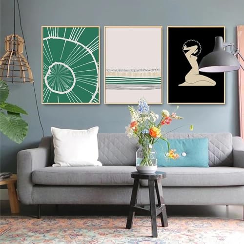 Toile abstraite esthétique 80x110 cm sans cadre pour salon