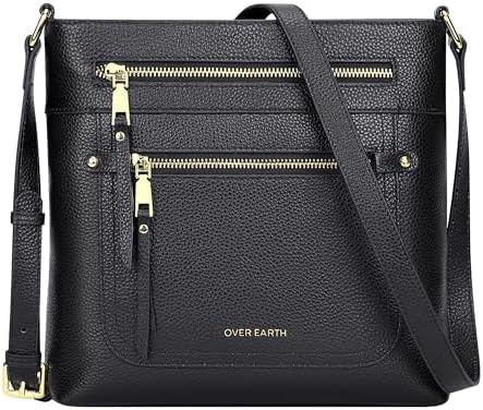 Over Earth Crossbody Bags for Women Leather Purses for Ladies with Multiple Pockets