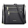 Over Earth Crossbody Bags for Women Leather Purses for Ladies with Multiple Pockets