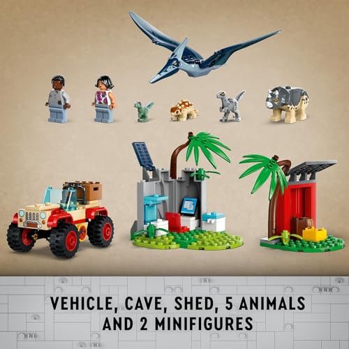 Lego 6465044 Jurassic World Baby Dinosaur Rescue Center, Building Set For Kids With A Toy Car And 5 Dinosaur Figures Including A Triceratops And Velociraptor, Dinosaur Toy For Boys And Girls Ages 4+ thumb #3