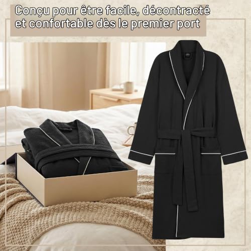 Accessoires Voyage Cabine : Get Trend Peignoir de Bain Femme et Ados S–2XL, Léger et Gaufré Rob... – Image 5
