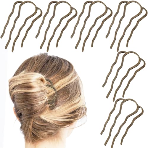 6 Piece Metal Hair Side Combs Hair Fork Clip Pins