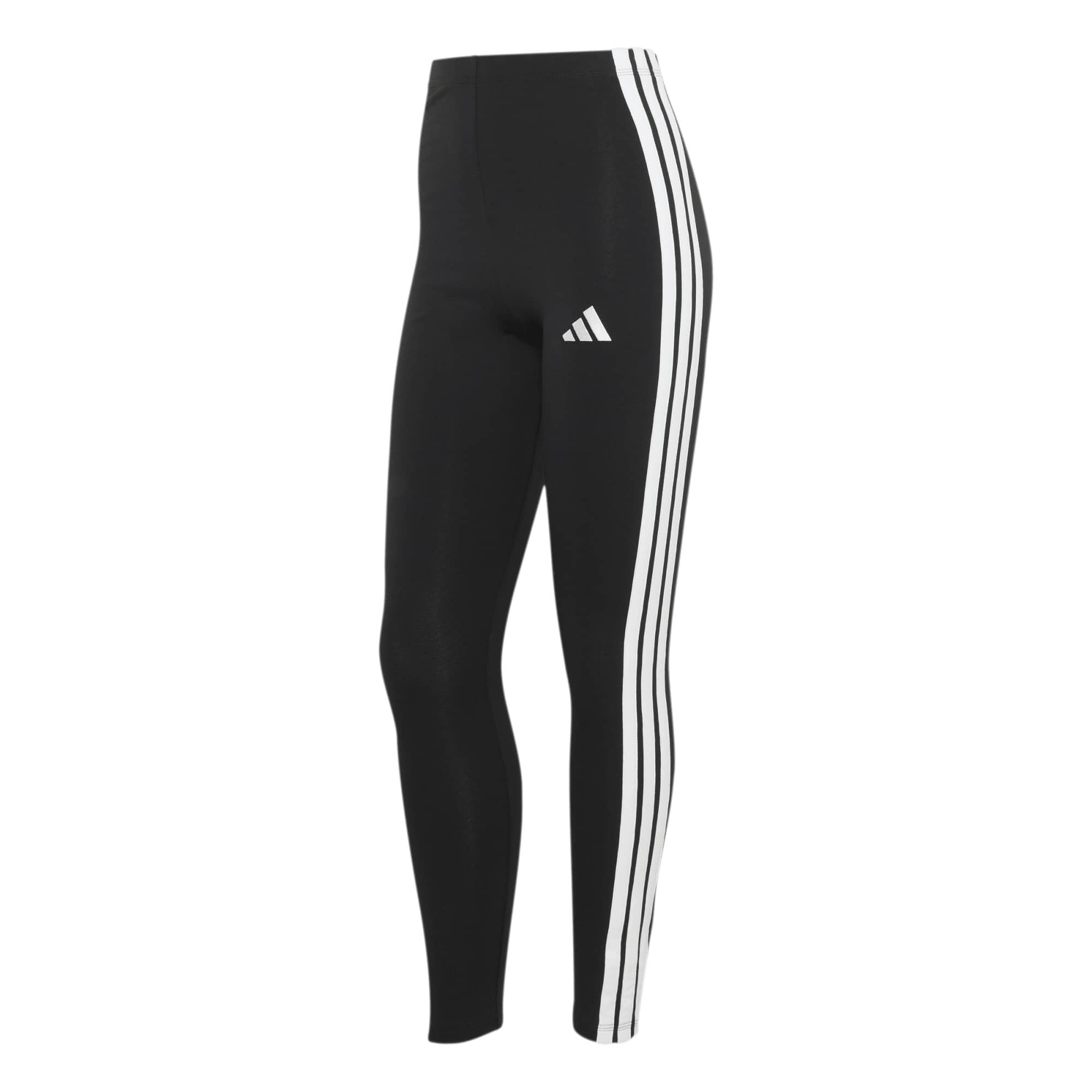 adidas Mujer Essentials 3-​Stripes Cotton Leggings Tights, Black/​White, L