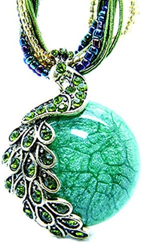 ZONMANNecklace Vintage Jewelry with a Bohemian Style Featuring a Handcrafted Opal Peacock Pendant
