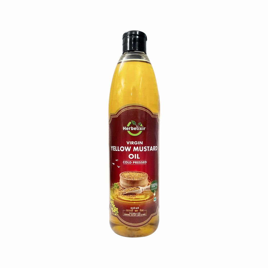 Herbelixir Yellow Mustard Oil, Peeli Sarso Oil, Cold Pressed, for Cooking,Hair & Skin Care 200ml (B0C77PFPXN) Amazon Price History, Amazon Price Tracker