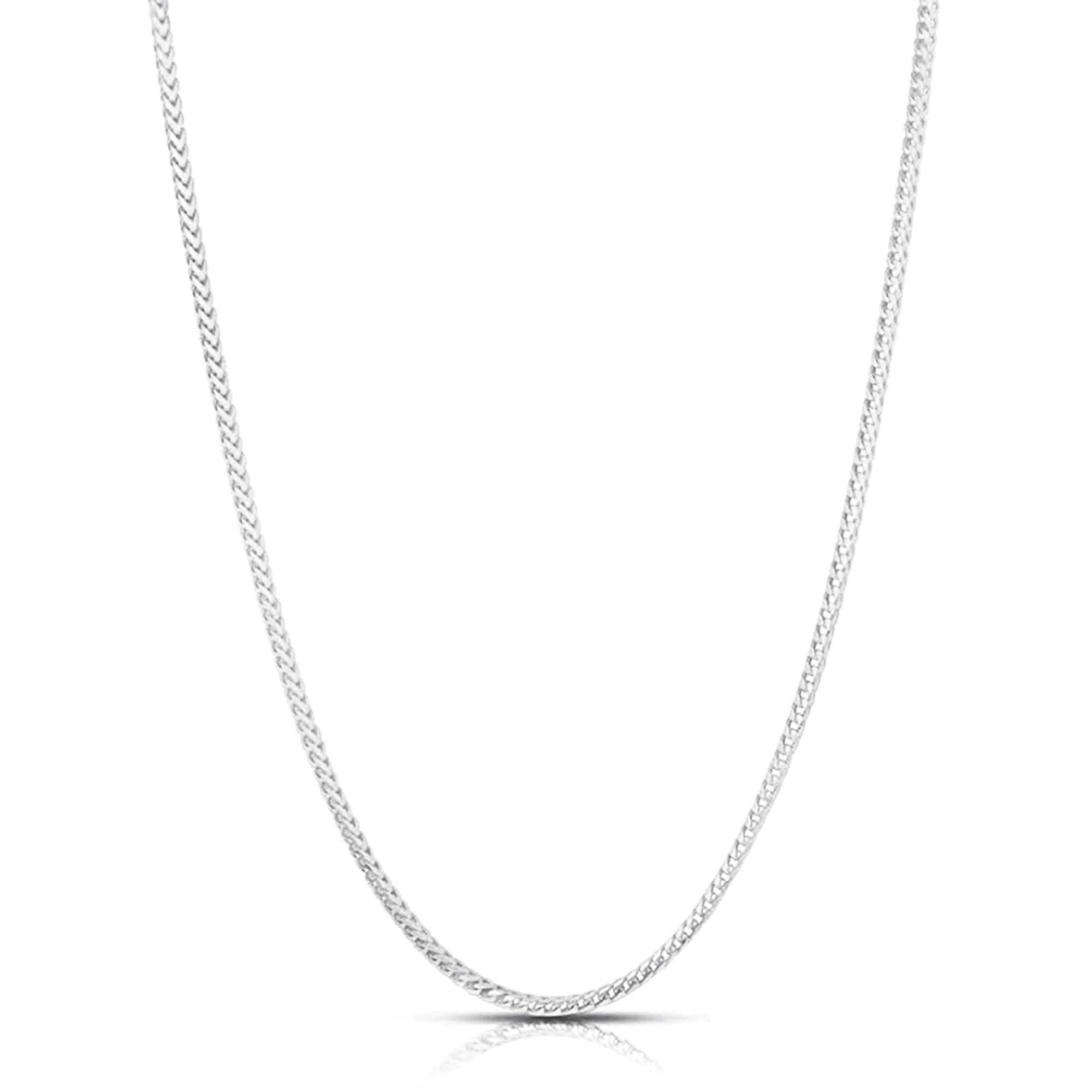 Next Level Jewelry Authentic Solid Sterling Silver Franco Box Link .925 Rhodium Necklace Chains 1MM - 5.5MM, Silver Chain for Men & Women, Made In Italy