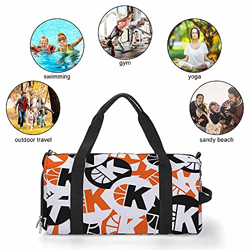 Custom Duffel Bag with Name Logo Image Personalized Travel Bag for Personal Item Gym Bag Sports Gym Yoga Beach with Dry Wet Pocket Shoes Compartment4