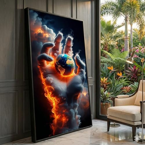 Globe cosmique sur toile XBTYKPB 30x50cm sans cadre pour une décoration murale surréaliste