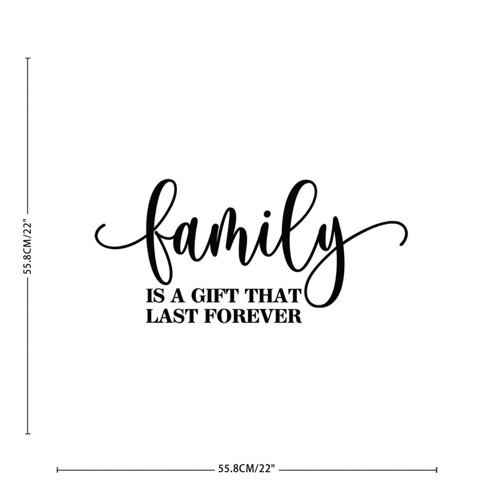 Autocollant Mural Vinyle "Family Forever Always No Matter What" - Neuf, Marque RexburgVinyl, Art Déco Citation A18