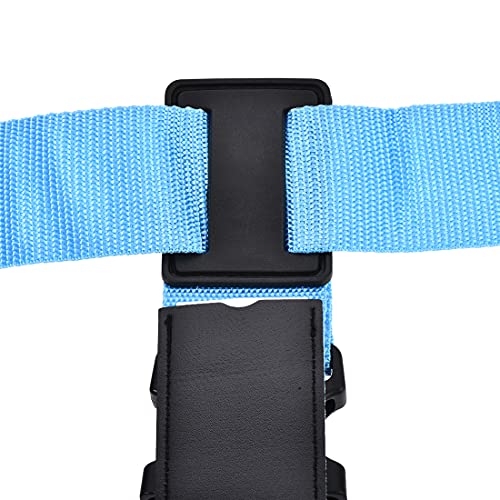 Image of uxcell Luggage Strap Suitcase Belt with 2 Buckles, 2Mx5cm Cross Adjustable PP Travel Packing Accessory, Sky Blue