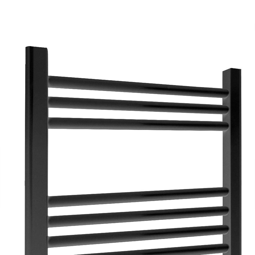 radiatore bagno 600 x 1400 mm Nero centrale attacco radiatore scaldasalviette asciugatore