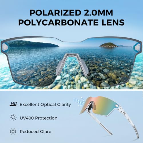Image of KastKing Tarkio Polarized Fishing Sunglasses, One Piece PC Lens Rimless