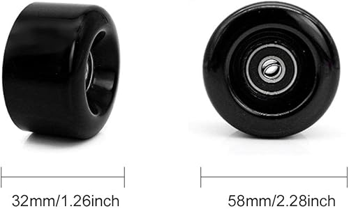 Miniatura 6 de Paquete de 8 ruedas para patines con rodamientos instalados, 1.27 x 1.26 pulgadas, 95A, ruedas de patinaje cuádruple para interiores, ruedas