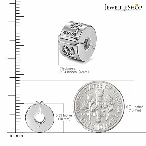 JewelrieShop Clip Spacer Charm for Bracelet Clip Lock Stopper Bead Spacer European Openable Beads 2pcs3