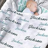 PFCNYMUA Personalized Baby Blankets for Boys with Name All Over It, Customized Baby Boys Blanket with Name for Baby Gifts Items 30x40 Inches