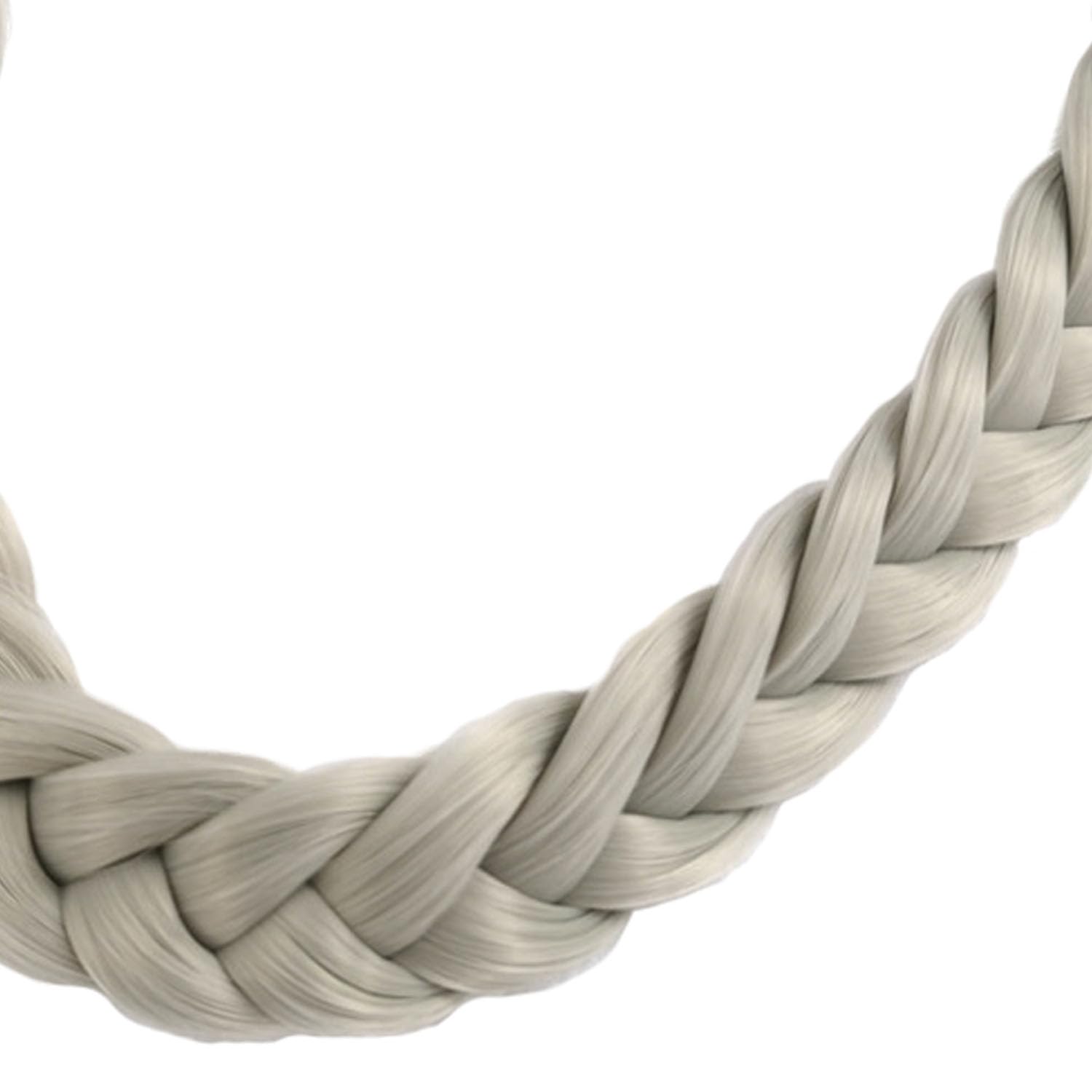 Braided Hair Band for Women, Soft Elastic Plait Headband in Light Grey - Image 3