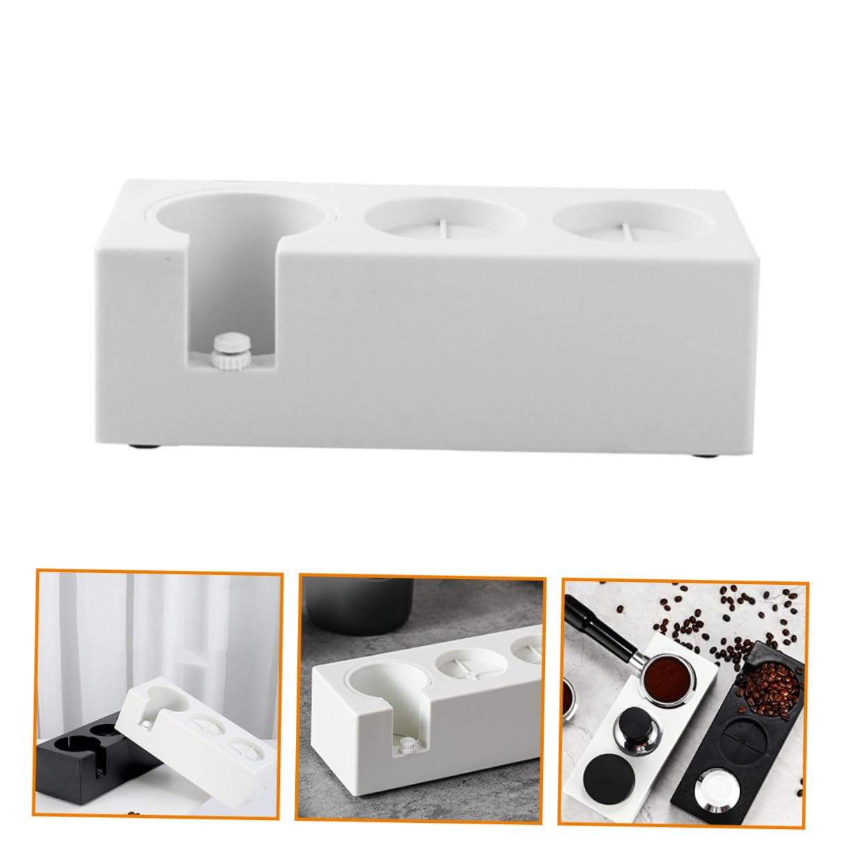 Mikinona Stampferhalter aus Abs und Aluminiumlegierung Kaffeepulver Stabile und Präzise Manipulationsstation für Portafilter und Tamper Geeignet für Zuhause und Restaurant