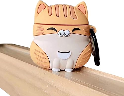 Funda compatible con AirPods 12, funda de gato de la suerte sentada súper linda, funda de gel de silicona TPU suave para auriculares compatible con