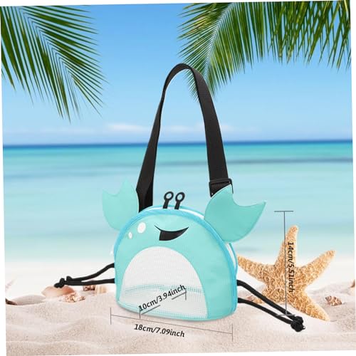 Bolsa recolectora de conchas para niños y juguetes de playa con correa 6