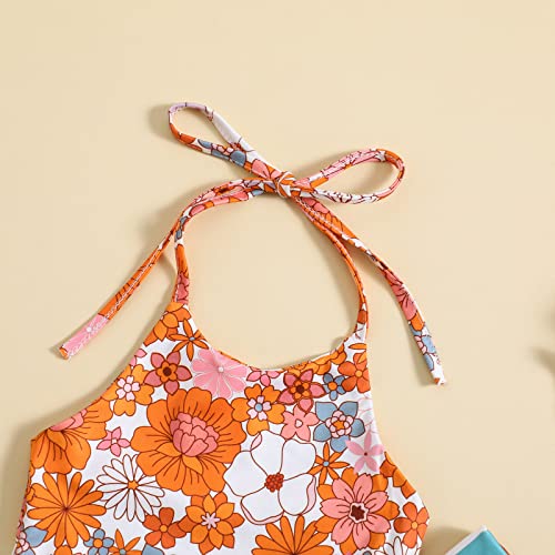 DDDHL 2023 Summer Girls Macacão Infantil Meninas Sem Manga Floral Impresso Camiseta Colete Tops List