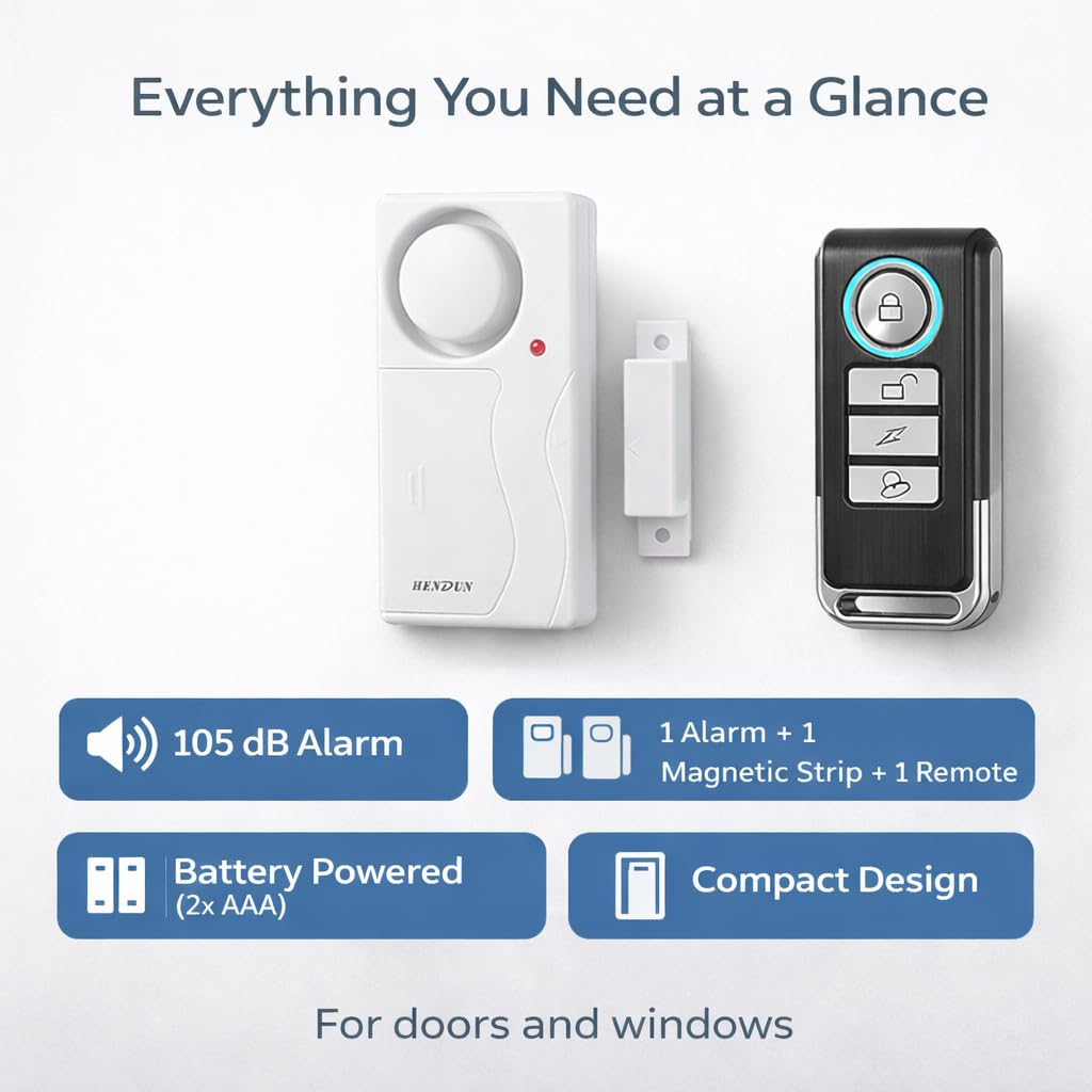 HENDUN Alarma Multiusos Blancas A038 con Control Remoto