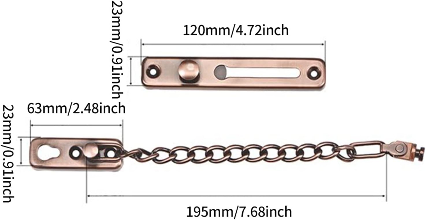 Chain Locks for Inside Door, Door Hotel Accessories Easy Install Press Guard Home Security Durable Door Chain Lock Anti Theft Stainless Steel Hardware Latch Chains