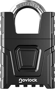 Heavy Duty Outdoor Combination Lock, Padlock with Shrouded Shackle