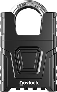 Heavy Duty Outdoor Combination Lock with 0.32" Cut-Resistant Shrouded Shackle – Weatherproof High-Security Padlock with Code for Gates, Fences, Sheds, Storage Units – 1-Pack, Black