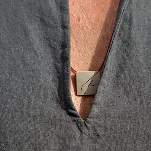 Muslim Men's Robe Casual Loose Nightgown Short Sleeve Loungewear Cotton Pyjamas,Gray,L2