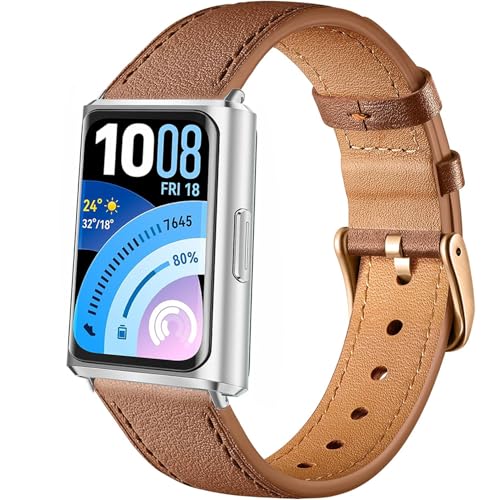 Issinlky Pasek skórzany do Huawei Band 11/11 Pro, pasek biznesowy do Huawei Band 11/11 Pro dla panów i pań