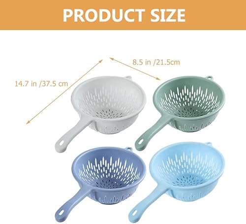 Miniatura 3 de Cesta escurridor de cocina de 4 piezas, cuenco de colador de cocina, cesta de lavado de alimentos, lavabo de lavado de verduras, cesta de secado de