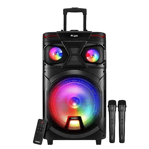 Image of FRONTECH SW-0109 Thor TWS Wireless Bluetooth 120W 5.0 Trolley Speaker with Disco Party Lights, Wireless Mic, Up to 5.5 Hours Playtime, 1.0 Channel - 1 Year Warranty (Black)