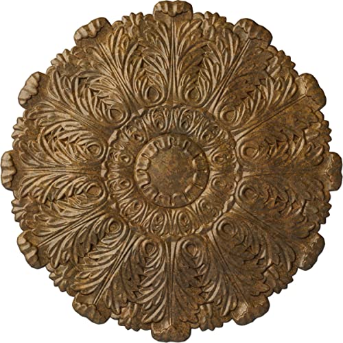Image of Ekena Millwork CM31DURZS 31 inchOD X 1 1 /2 inchP Durham Ceiling Medallion Fits Canopies Up To 4 1 /4 inch, Rubbed Bronze