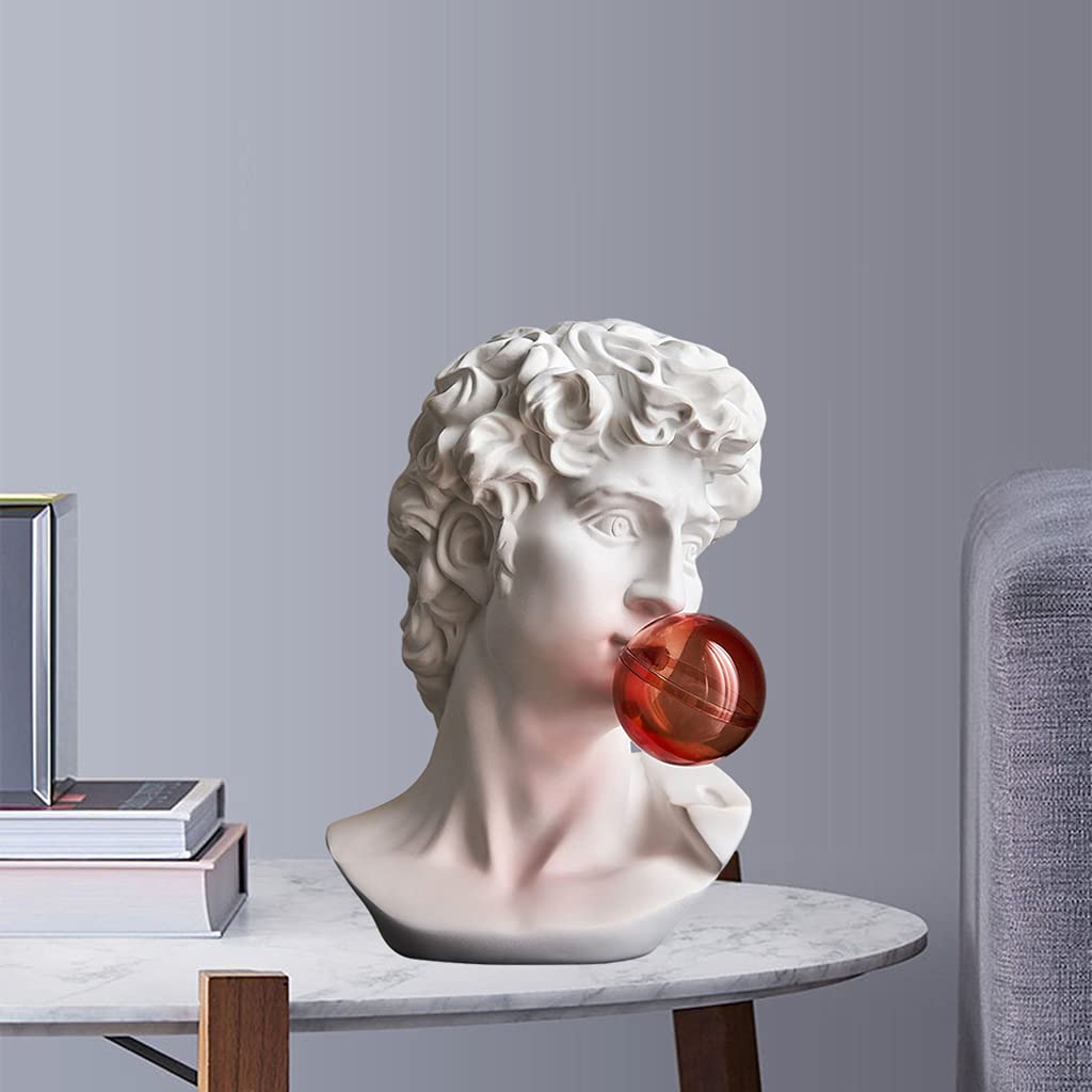 Estatuas de Cabeza de David/Giuliano de Resina Griega, Esculturas de Busto, Adorno de Escritorio para Decoración de Mesa en Casa, Oficina