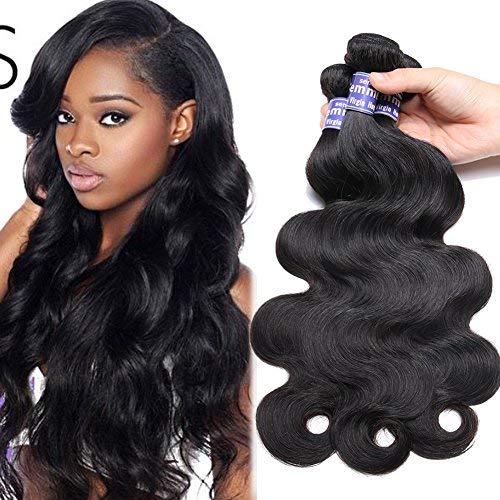 Semmely 8A Brazilian Hair 3 Bundles Body Wave 12 14 16 inch Unprocessed Human Hair Bundles Tangle Free Natural Black Color
