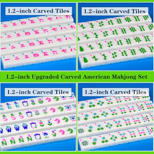YANMEIYA Juego Americano Mahjong Set con 166 Fichas miniatura 2
