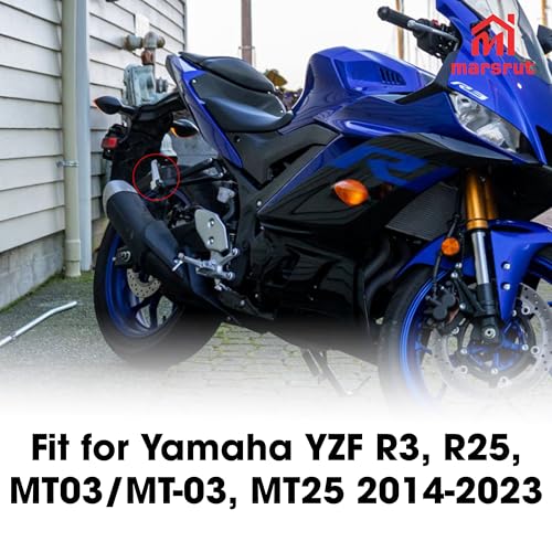 Image of 1 Pair Foot Pegs Compatible with Yamaha YZF R3 R25 MT25 MT03 MT-03 2014-2023, Motorcycle Footrest Pedal Bracket Peg Rest, Aluminum Driver Passenger Footpeg Set, Posapies Para Moto (Rear)