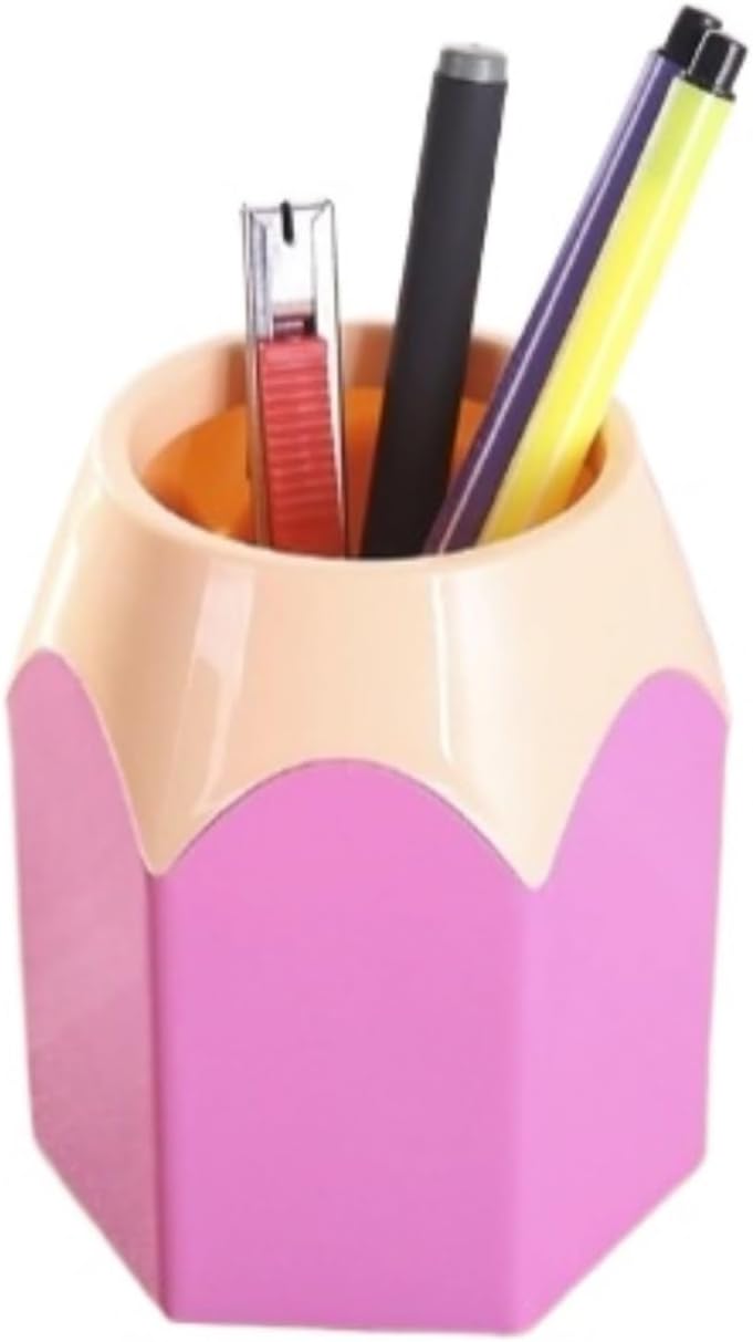 Pen Holder Creative Pen Holder Office Stationery Desktop Storage Box Large Capacity Storage Bucket Contrast Color Storage Box Pen Holder for Desk (Color : 5, Size : F)