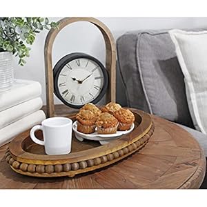 Auldhomedesignwoodbeadedtraystainedwooddecorativefarmhousestyleovalwoodentray Urban Country Home Decor Auldhome design wood beaded tray stained wood decorative farmhouse style oval wooden tray urban country home decor