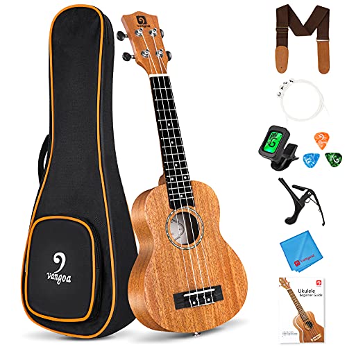 Vangoa Ukulélé Soprano Kit Débutant 21 Pouces Ukulélé Acajou pour Débutant Professionnel Enfant - Les Beatles, Paul McCartney, John Lennon, RIngo Starr, George Harrison Vangoa Ukulélé Soprano Kit Débutant 21 Pouces Ukulélé Acajou pour Débutant Professionnel Enfant