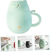 Vista 4 de Didiseaon Taza de té Taza de café para el hogar Vaso de café con tapa Taza de cerámica con tapa Vasos para beber con tapas Taza de café de cerámica