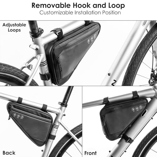 WOTOW Bike Frame Storage Bag, Water Resistant Reflective