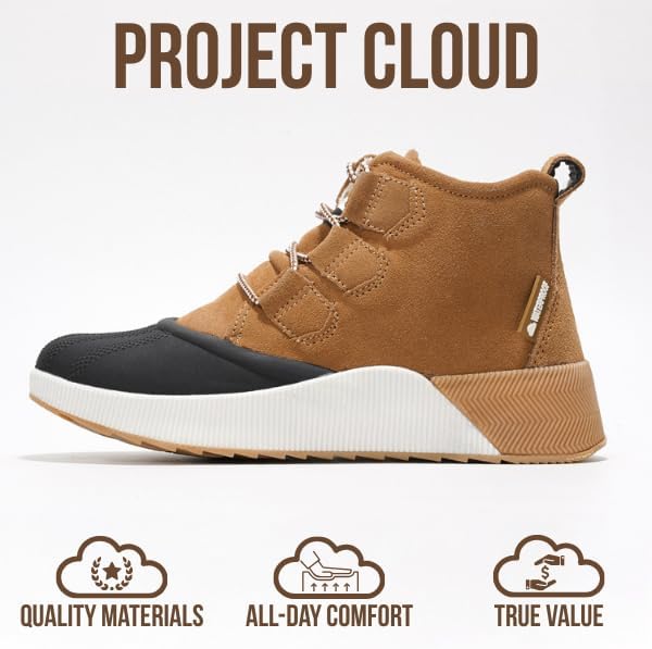 Project Cloud Waterproof Snow Boots for Women - Memory Foam Insole Non-Slip Womens Snow Boots & Winter Shoes with Shoe Lace - Lightweight Indoor Outdoor Shoes - Image 4