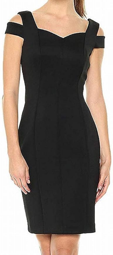 calvin klein black and red dress