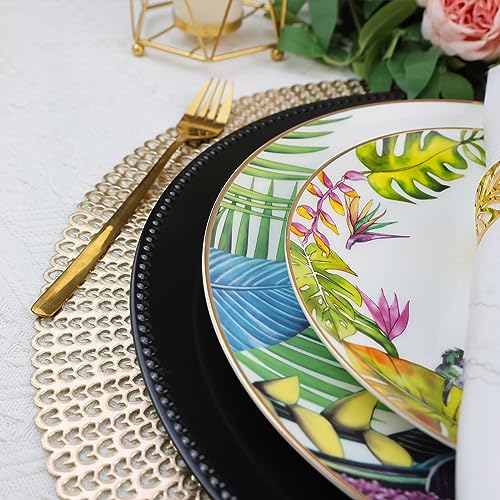 Leemxiiny Set Of 12 Plastic Black Charger Plates thumb #6