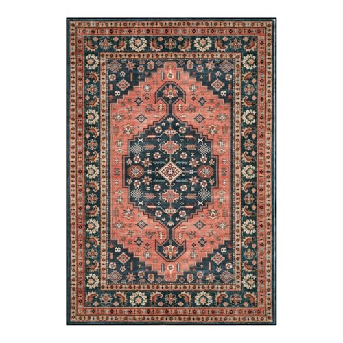 Tangsoo Vintage 4x4 Round Rug for Living Room,Non-Slip Soft Low