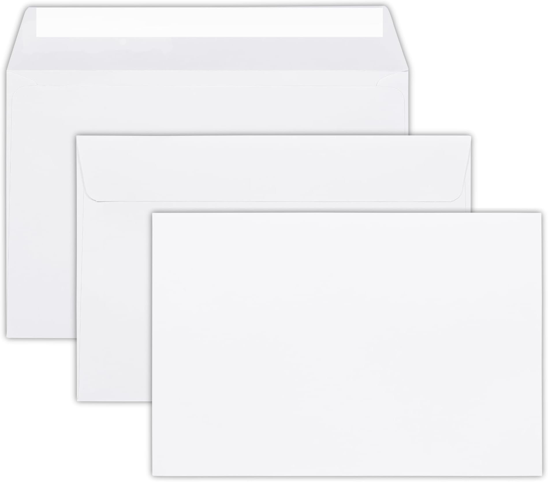 6x9 Booklet Envelopes - 50 pack - Mailing Envelopes Self Seal - White Letter Envelopes with Peel & Seal Closure - Open-Side 6x9 - Plain White 28 lb Paper for Business and Personal Use