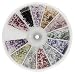 Premium MASH 1200 Piece 12 Color Nail Art Nailart 3D Design Moon Shape Rhinestones