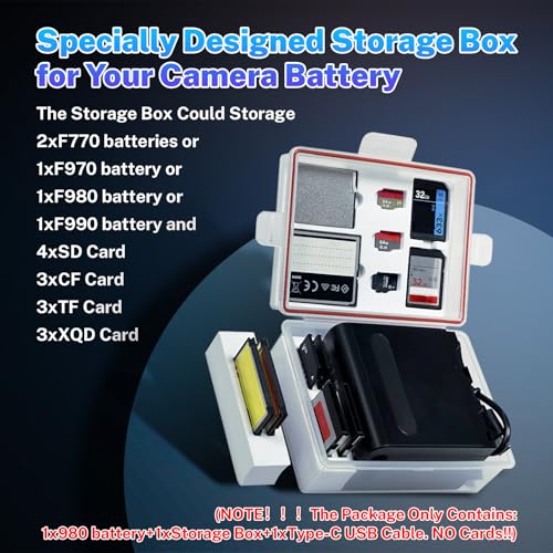 Image of 10800mAh Replacement Battery for Sony NP-F970 NP-F960 NP-F980 NP-F950 NP-F930 NP-F550 NP-F570 NP-F750 Batteries, for Sony Handycams, Field Monitor, Video Light with Battery and Card Organizer
